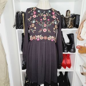Zara Floral Black Dress